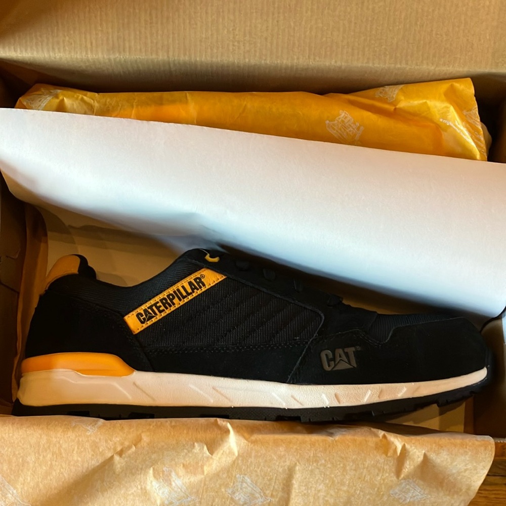 Caterpillar Men's Black and Yellow Work Shoe 13